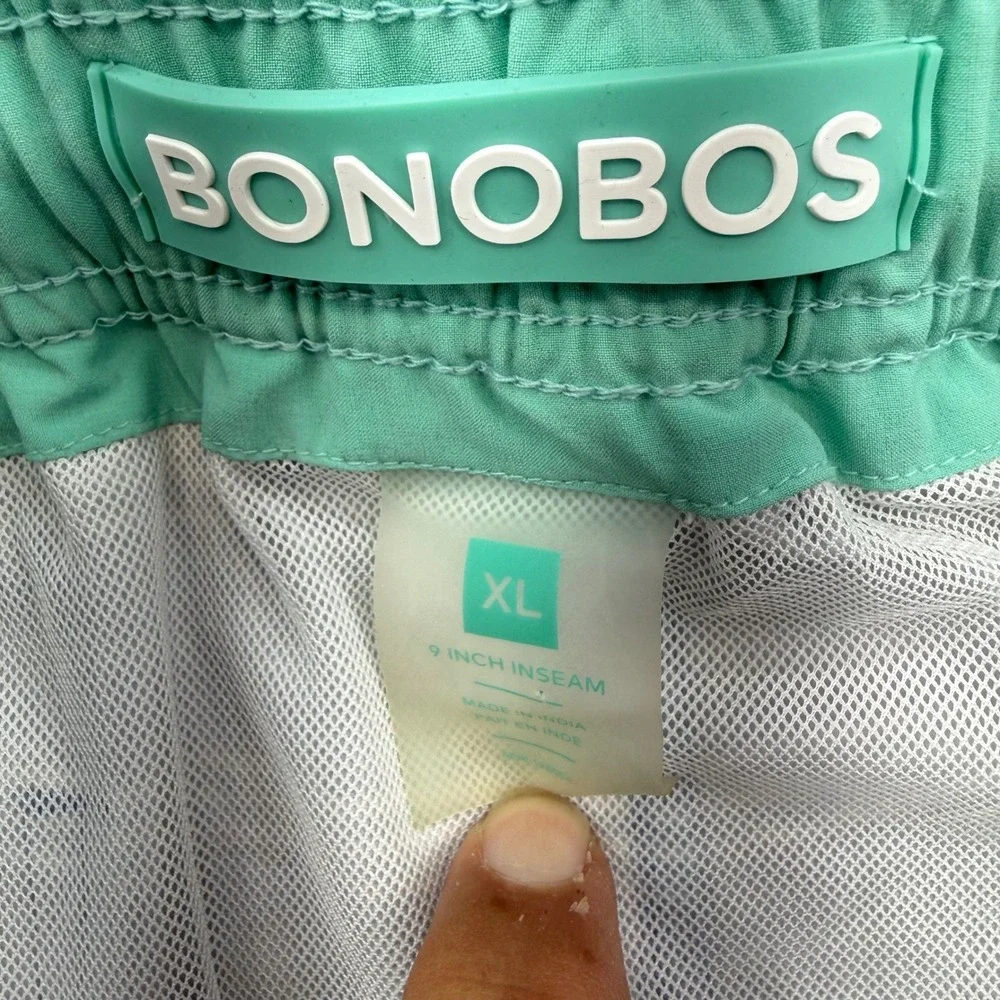 Bonobos Mens XL Light Blue Striped Swim Trunks 9 Inch Inseam Casual Shorts